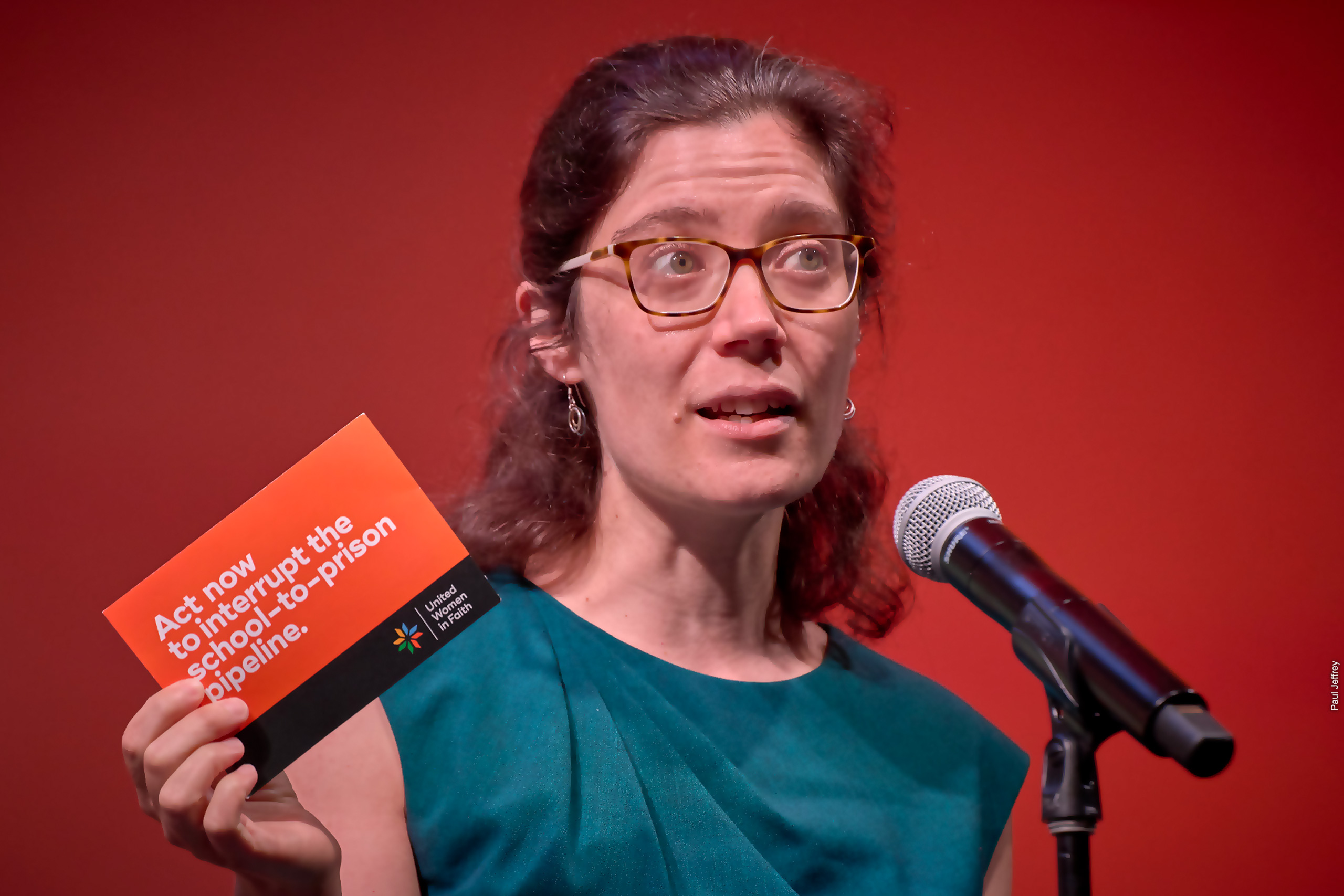 Emily Jones, United Women in Faith executive for racial justice, speaks at Assembly in Orlando, Florid, May 2022.