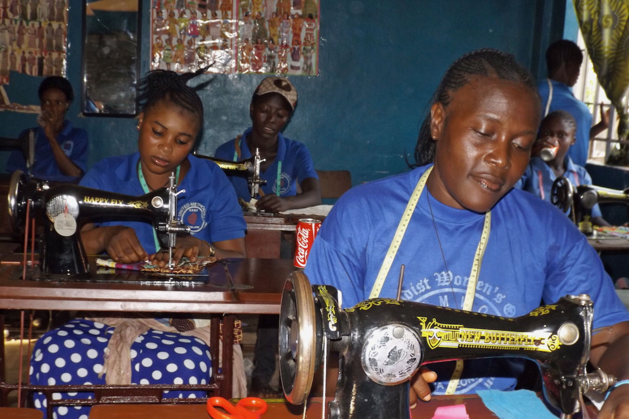 Women sew at the Betty Carew Centre