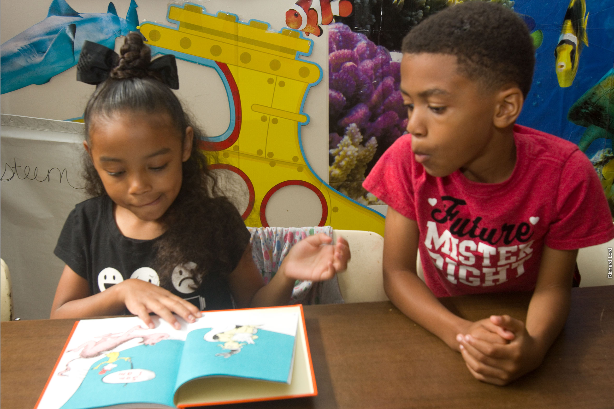Children read as part of the Reading Enrichment Program at the Wesley Community Center in Dayton, Ohio, a United Methodist Women-supported national mission institution.