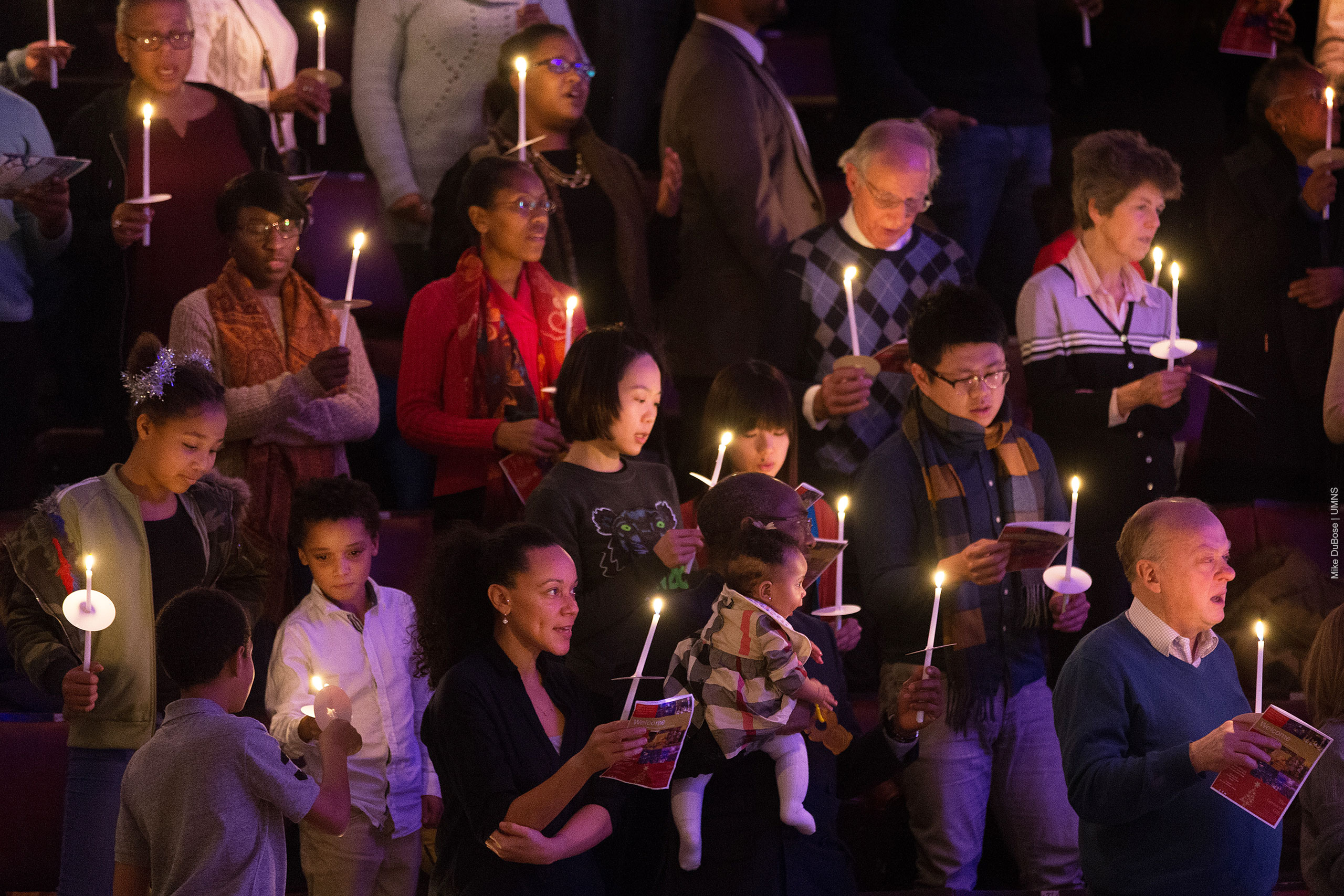 A traditional carol service during Advent at Methodist Central Hall, Westminster in London.