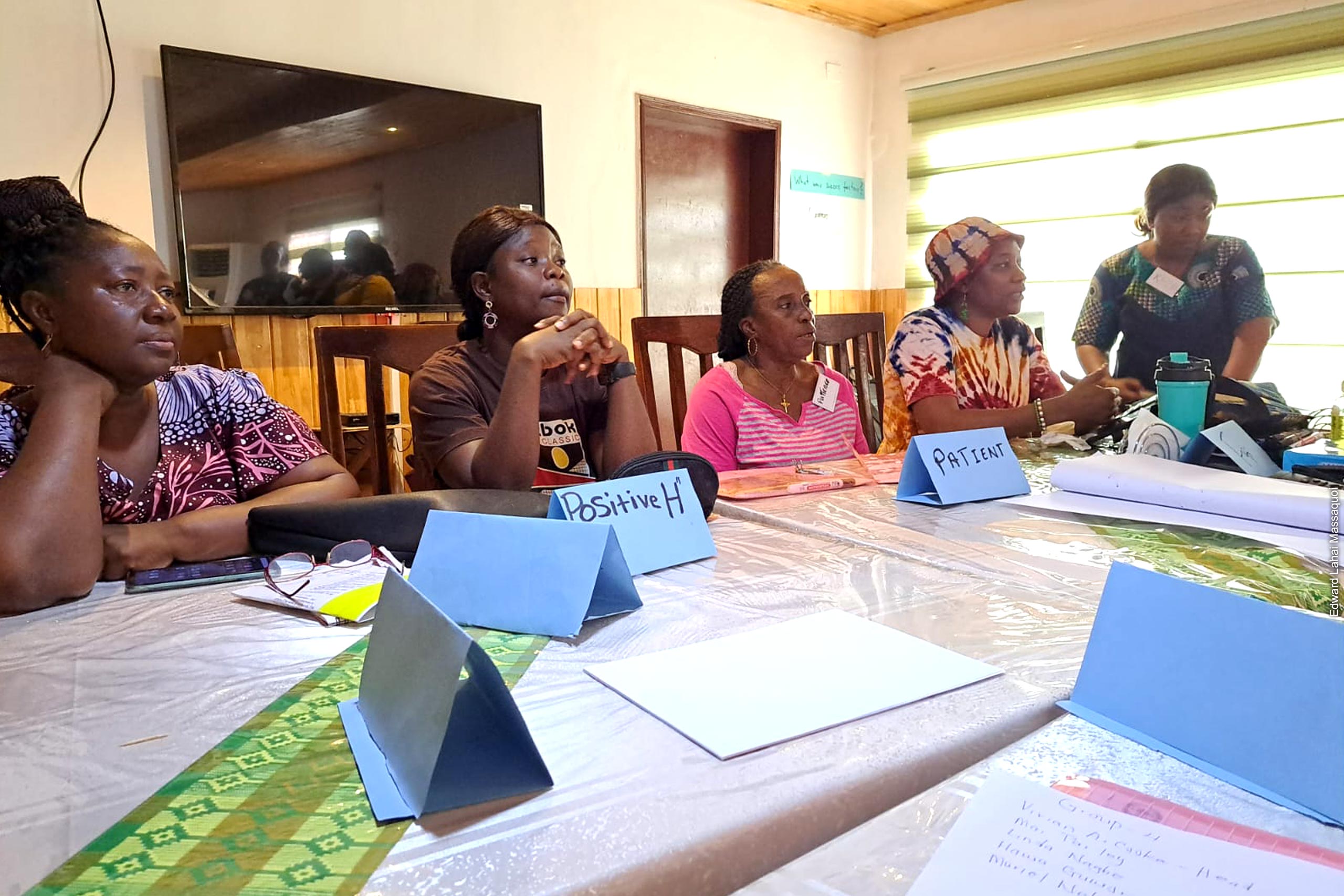 Participants at the second country team meeting in Liberia learn about training for transformation.