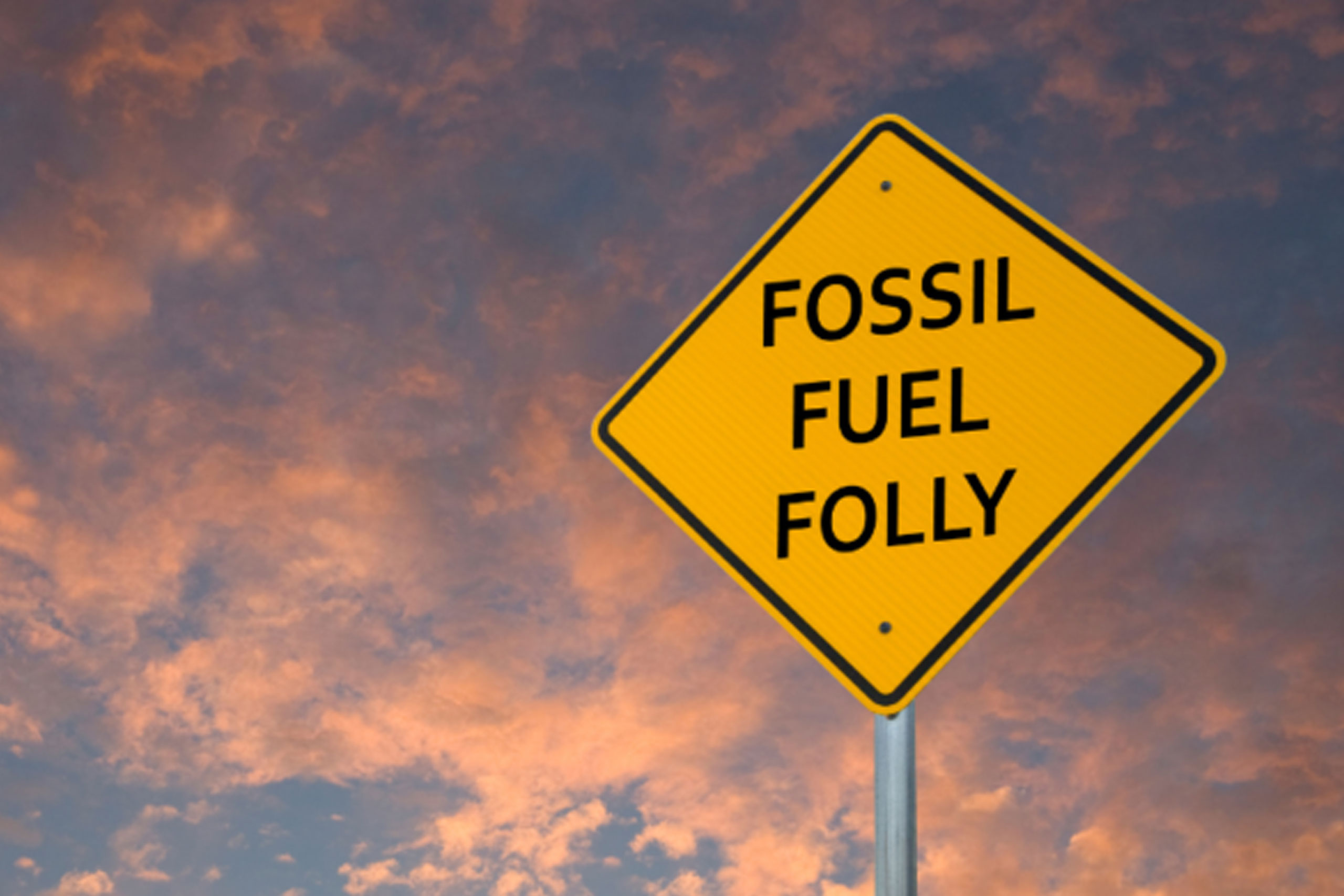Sign reading Fossil Fuel Folly