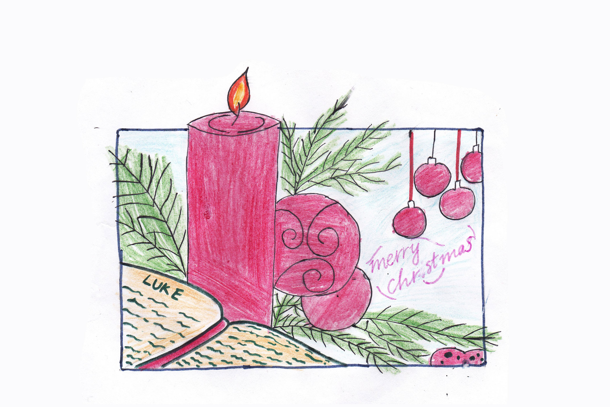 Child's drawing of an Advent candle