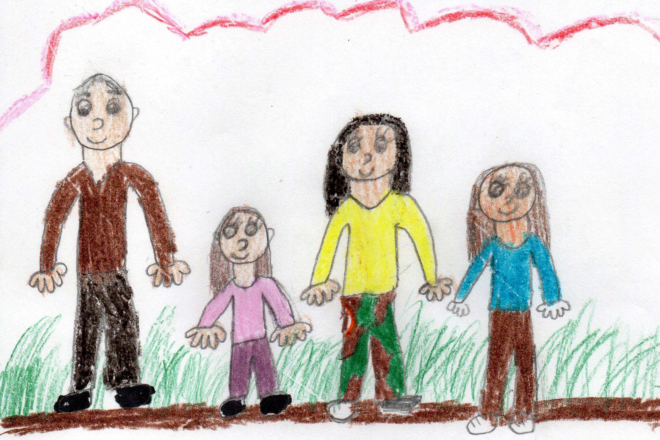 children's drawing of a family