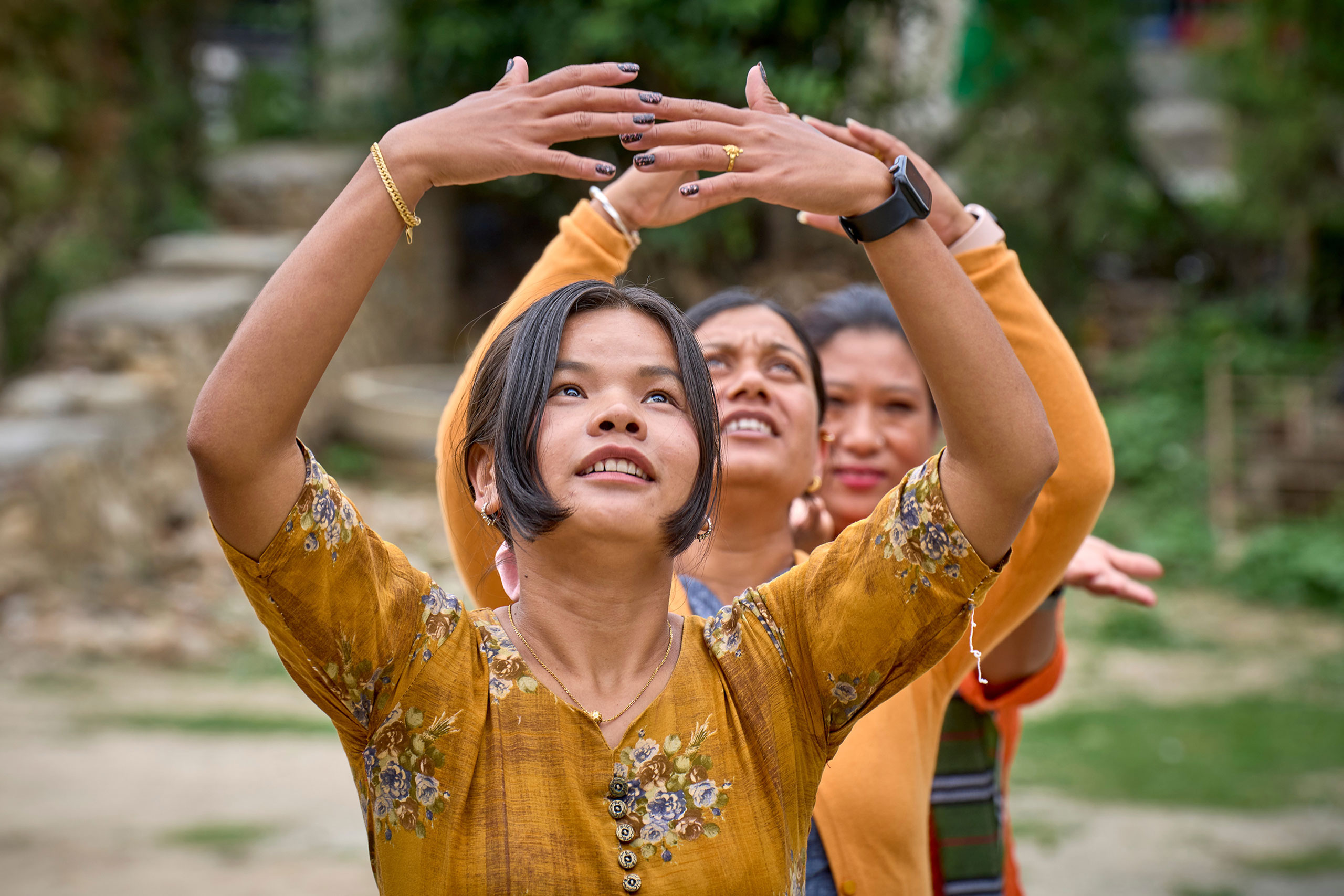women dancing in nepal